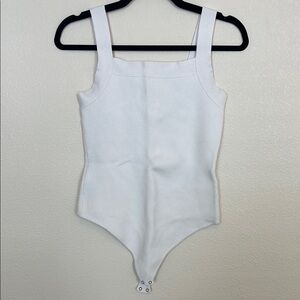 Abercrombie & Fitch White Bodysuit Sleeveless Square Neck